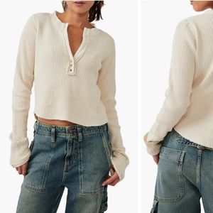 Free People FP ONE Colt Thermal Ecru S Small Longsleeve